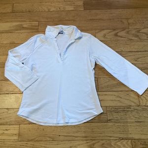 vintage Northern Reflections white collared 100% cotton top, size M